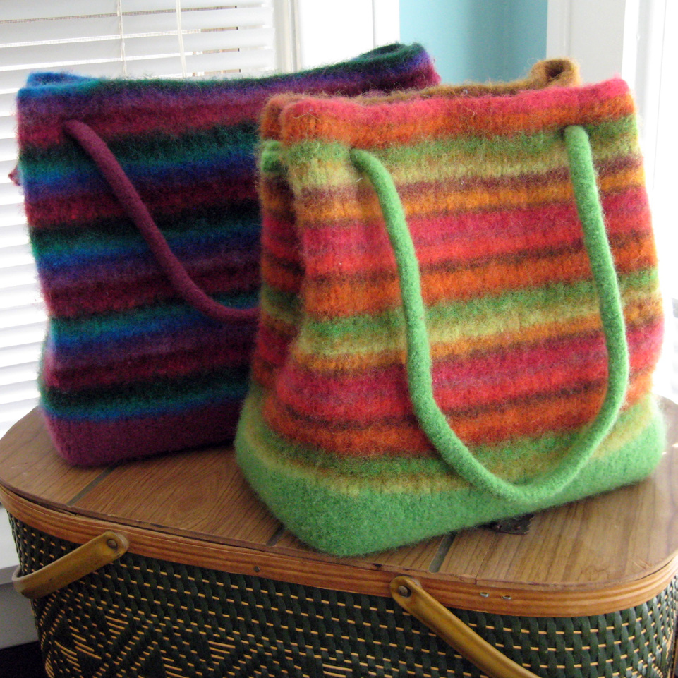 Bigger and Biggest Booga Bag felted tote